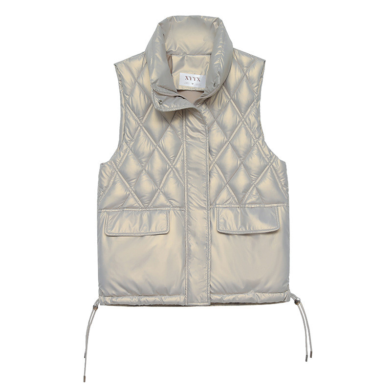 2022. őszi, téli női pehelypamut mellénykabát, lehúzható gallérral, meleg mellény női alkalmi ujjatlan dzseki Chaleco Mujer