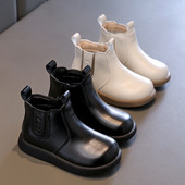 Dizajnerske marke Dječje čizme za djevojčice Klasične crne bež čizme za djevojčice Dječja večernja zabava Jesen Zima Svečane dječje cipele za djevojčice G09152