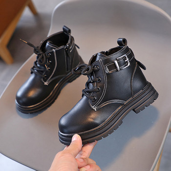 Παιδικές μπότες μόδας νηπιαγωγείου Αγγλίας Κλασικό μαύρο μπεζ καφέ κοντό μποτάκι για κορίτσια Αγόρια Χειμερινά βαμβακερά παπούτσια F09051
