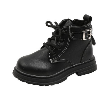 Παιδικές μπότες μόδας νηπιαγωγείου Αγγλίας Κλασικό μαύρο μπεζ καφέ κοντό μποτάκι για κορίτσια Αγόρια Χειμερινά βαμβακερά παπούτσια F09051