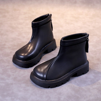 Παιδικές κοριτσίστικες δερμάτινες μπότες Νέες φθινοπωρινές χειμερινές κοντές μπότες Αγγλίας για παιδικά κορίτσια Μαύρα καφέ παπούτσια Παιδικά G08244