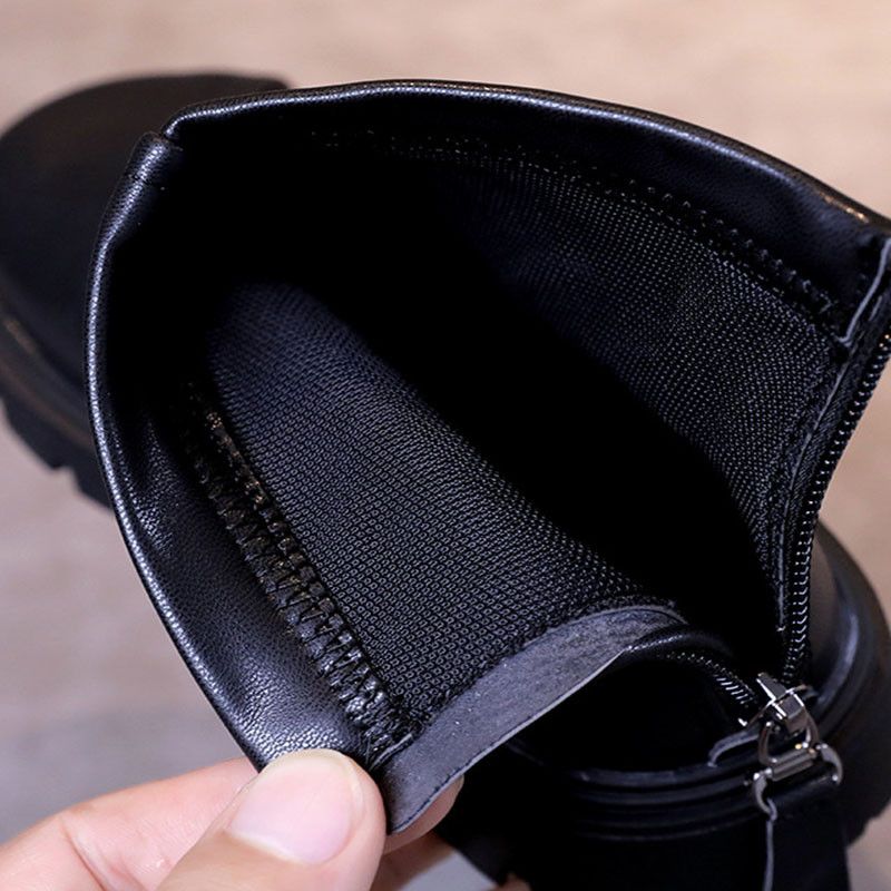 Vaikiški Mergaičių aukštos kokybės odiniai batai Nauji rudens žiemos Anglijos stiliaus trumpi batai vaikams Mergaitei Juodi rudi batai Vaikiški G08244