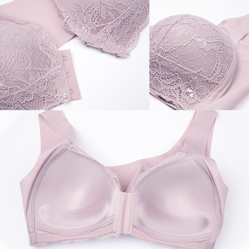 Sutien sexy cu închidere frontală din dantelă Sutien de dimensiuni mari Lenjerie de corp Push Up Crop Top M-5XL Sutien fără sudură Lenjerie pentru femei