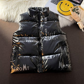 Korejski ulični muški prsluk sa jaknom i jaknom bez rukava s modernim printom i ovratnikom Zimski topli prsluci Prevelike muške jakne