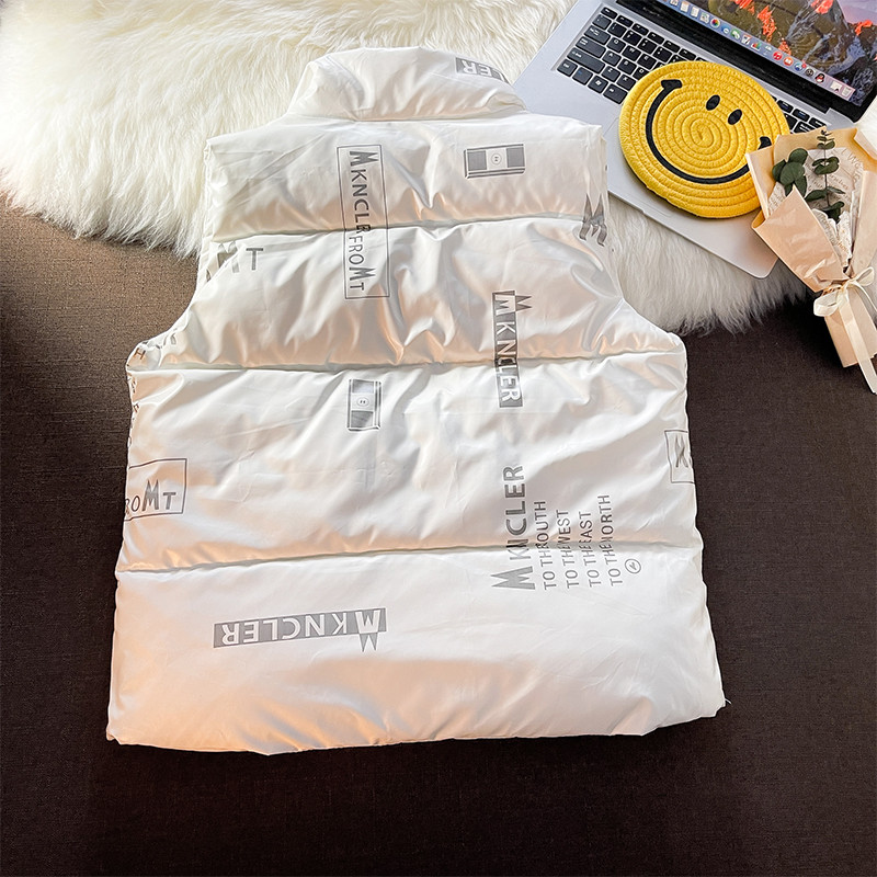 Korejski ulični muški prsluk sa jaknom i jaknom bez rukava s modernim printom i ovratnikom Zimski topli prsluci Prevelike muške jakne