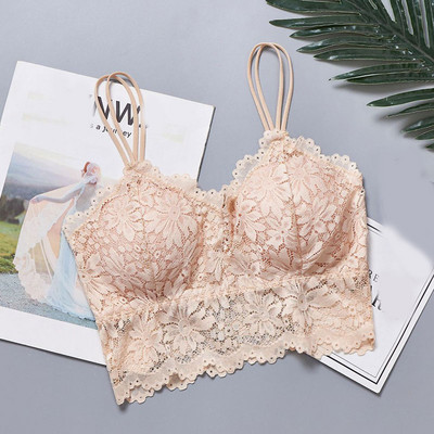 Novi ženski čipkasti grudnjaci Top Udobni grudnjak Ženski izdubljeni bežični donji rublje Bešavni grudnjak Jednobojni seksi prsluk za donje rublje