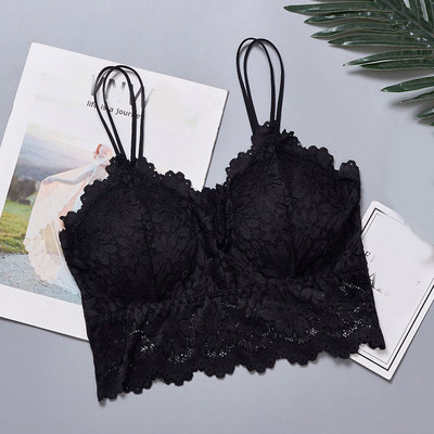 Novi ženski čipkasti grudnjaci Top Udobni grudnjak Ženski izdubljeni bežični donji rublje Bešavni grudnjak Jednobojni seksi prsluk za donje rublje