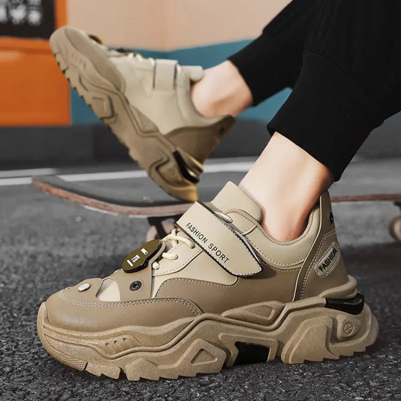2023 m. pavasario ruduo Vyriški batai Dizainerė madinga lauko žygių laisvalaikio batai Lengvi neslystantys vyriški stambūs sportbačiai Zapatos De Hombre