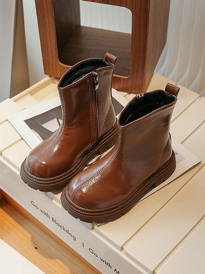 2023 Cizme noi pentru fete, negru maro, anti-alunecare, modă pentru copii, versatilă, moale, stil britanic, cizme înalte de prințesă pentru copii G09262