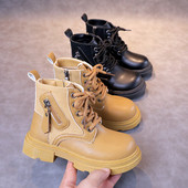 Nove dizajnerske patchwork dječje čizme za gležnjeve, modne bočne cipele s debelim dnom i platformom, moderne kratke čizme za djevojčice i dječake G09161