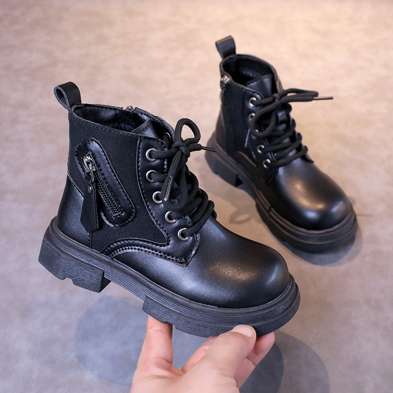 Nove dizajnerske patchwork dječje čizme za gležnjeve, modne bočne cipele s debelim dnom i platformom, moderne kratke čizme za djevojčice i dječake G09161