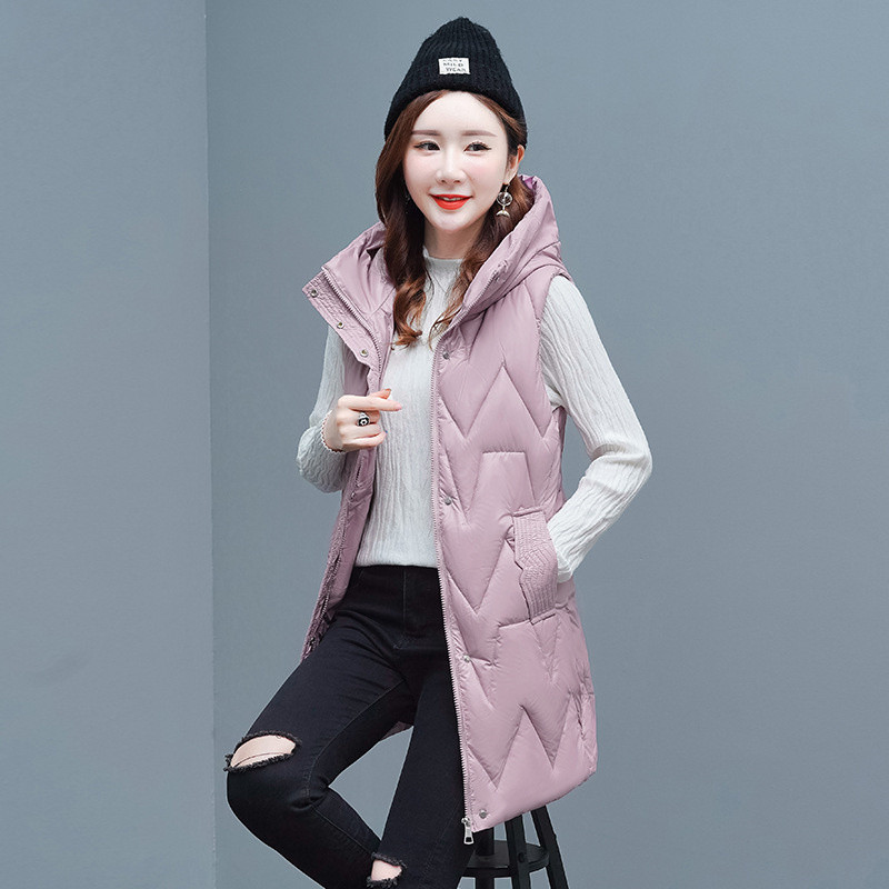 2022. Nova pamučna podstavljena jakna, prsluk, sjajni donji kaput, ženske jesensko-zimske široke tople jakne bez rukava, ženski prsluk s kapuljačom 4XL