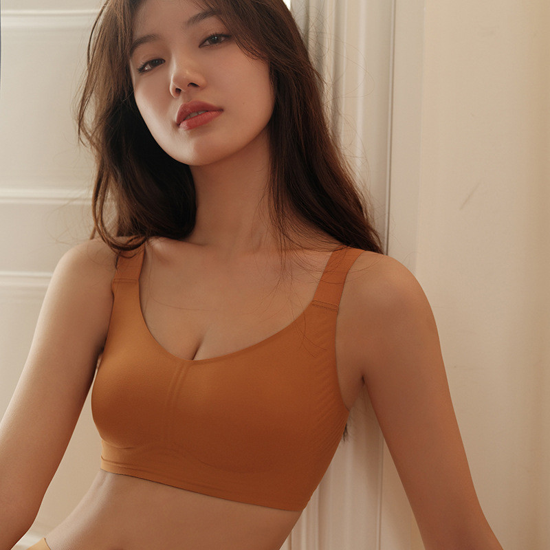Velike grudi koje pokazuju malo donje rublje Ženski ljetni ultratanki bešavni zečji uši Veliki grudnjak za smanjenje grudi