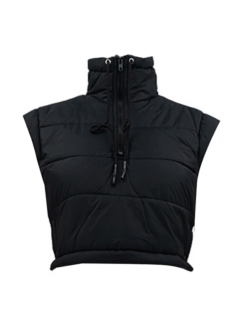 Moterų žieminė, šilta, švelni liemenė be rankovių sutraukiama liemenė Viršutiniai drabužiai, paminkštinta striukė, paltas lauko drabužiai