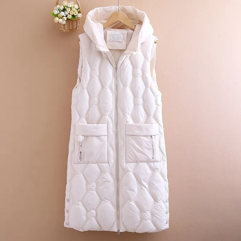 Jesenná zimná dámska vesta bez rukávov, teplá bunda, stredne dlhá bavlnená vesta, nové dámske vrchné oblečenie, ležérne topy, Chaleco Mujer, 5XL