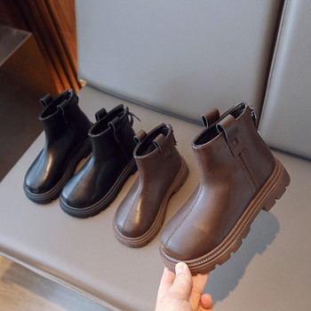2023 England Style διαχρονικές και ευέλικτες μπότες καπνοδόχου για παιδιά Φθινοπωρινές χειμερινές μπότες πλατφόρμας με φούντα G08181