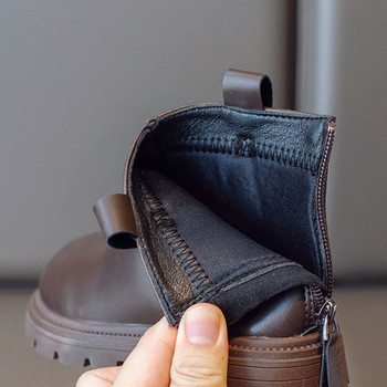 2023 England Style διαχρονικές και ευέλικτες μπότες καπνοδόχου για παιδιά Φθινοπωρινές χειμερινές μπότες πλατφόρμας με φούντα G08181