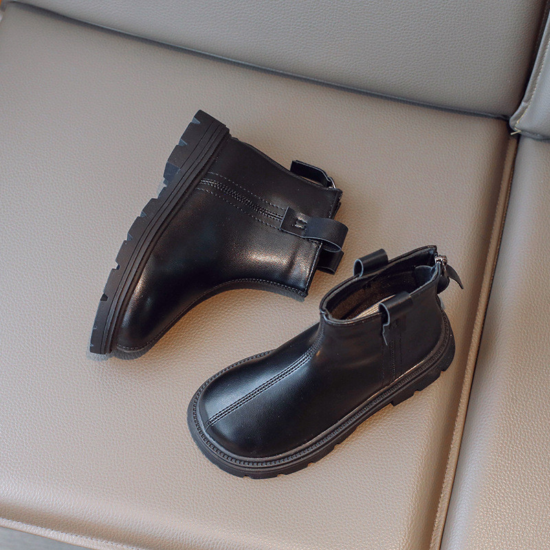 2023 m. Anglijos stiliaus nesenstantys ir universalūs kamininiai batai vaikams mergaičių rudeniniai žieminiai batai su kutu užtrauktuku G08181