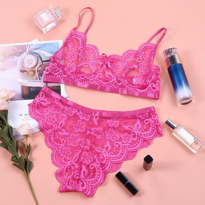 Γυναικείο Σετ σουτιέν εσωρούχων χωρίς ραφές Σέξι εσώρουχα εξαιρετικά λεπτά εσώρουχα Μαλακά άνετα Σετ στρινγκ σουτιέν