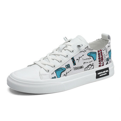 Muške cipele Ljetne prozračne platnene cipele Trend Svestrane male bijele cipele Muške vezene cipele Zapatillas Hombre