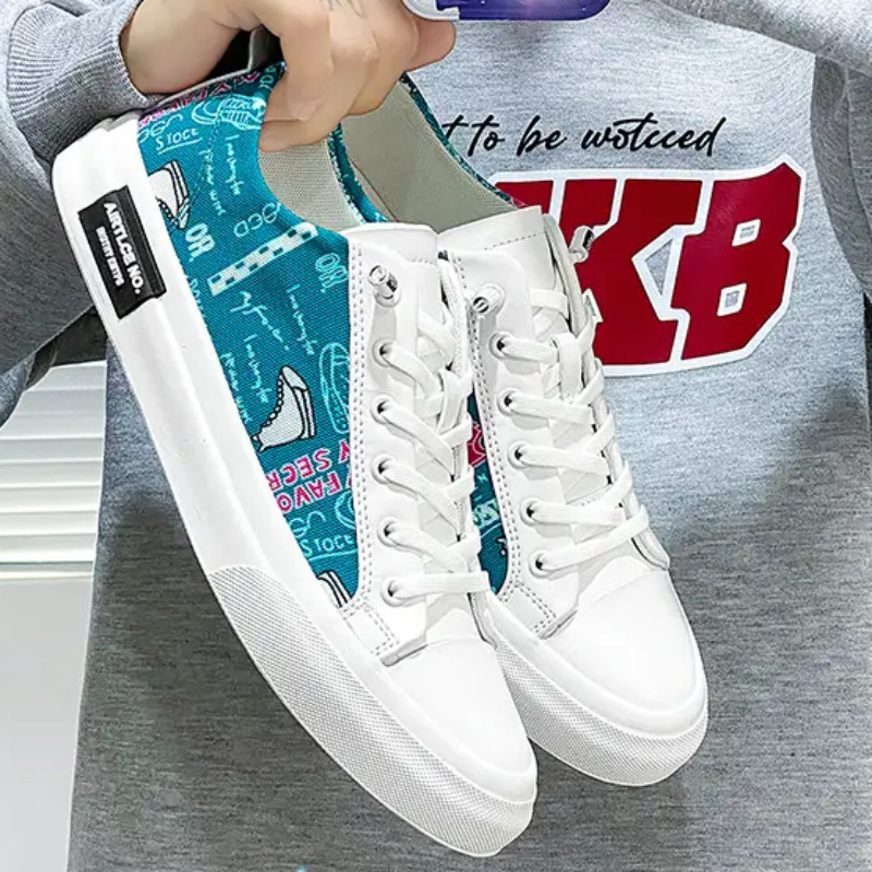 Muške cipele Ljetne prozračne platnene cipele Trend Svestrane male bijele cipele Muške vezene cipele Zapatillas Hombre