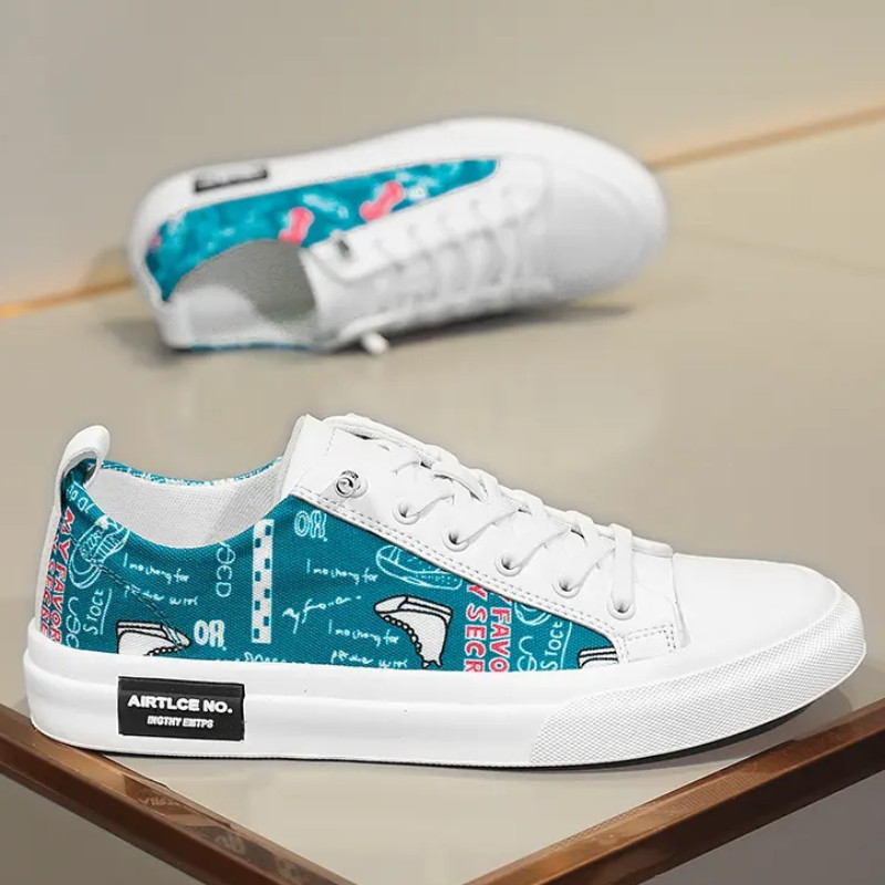 Muške cipele Ljetne prozračne platnene cipele Trend Svestrane male bijele cipele Muške vezene cipele Zapatillas Hombre