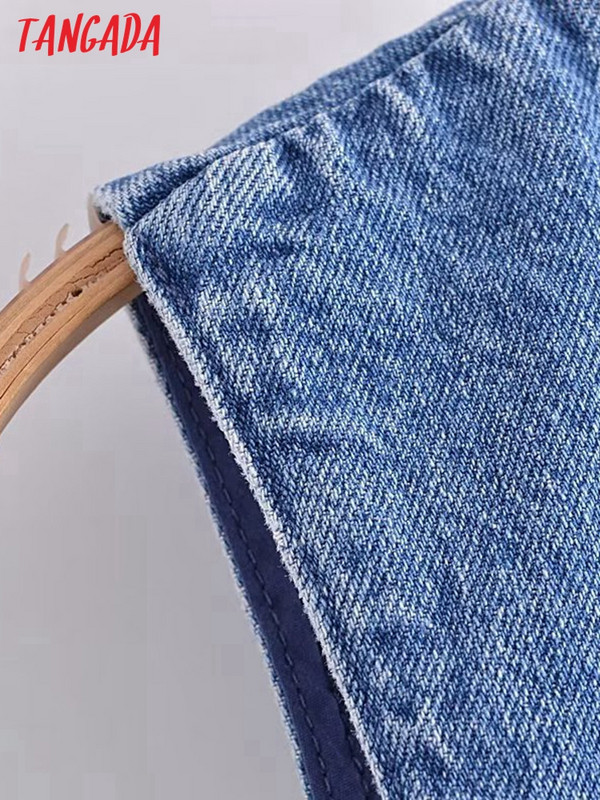 Tangada pentru femei 2023, noua vestă albastră de blugi, cu decolteu în V, fără mâneci, îmbrăcăminte exterioară pentru femei 6P134