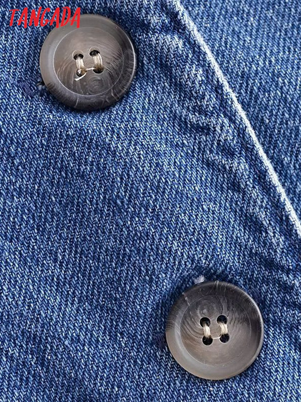 Tangada pentru femei 2023, noua vestă albastră de blugi, cu decolteu în V, fără mâneci, îmbrăcăminte exterioară pentru femei 6P134