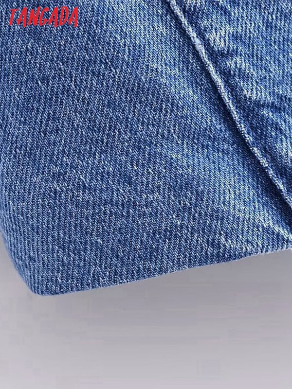 Tangada pentru femei 2023, noua vestă albastră de blugi, cu decolteu în V, fără mâneci, îmbrăcăminte exterioară pentru femei 6P134