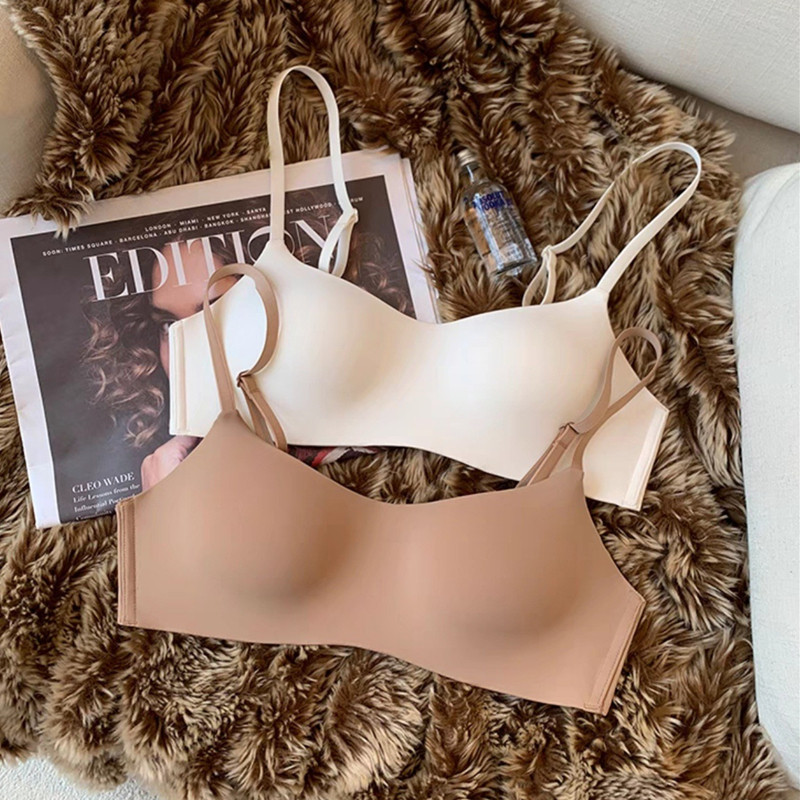 Lenjerie subțire dintr-o singură bucată, fără cusături, Sâni mici pentru femei, adunați în colecție Sâni laterali, fără inel de oțel, sutien respirabil