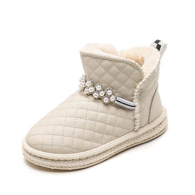 Jarko PU kožne zimske čizme za djevojčice, debele plišane cipele za održavanje topline, dječje princeze, tinejdžerske čizme za snijeg, karirane cipele G09253