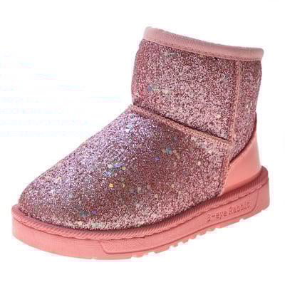 2021. aasta lumesaapad, karvased plüüsis tüdrukud poolsaapad Moodsad printsess Bling lühikesed saapad Laste säravad platvormkingad E08154