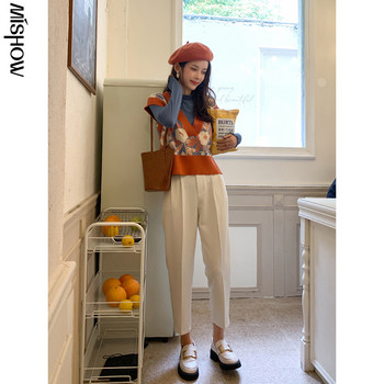 Πλεκτό γιλέκο MISHOW Γυναικείο φθινοπωρινό vintage πουλόβερ μπλούζες με λαιμόκοψη V αμάνικο follower outwear πουλόβερ MXA35Z0101