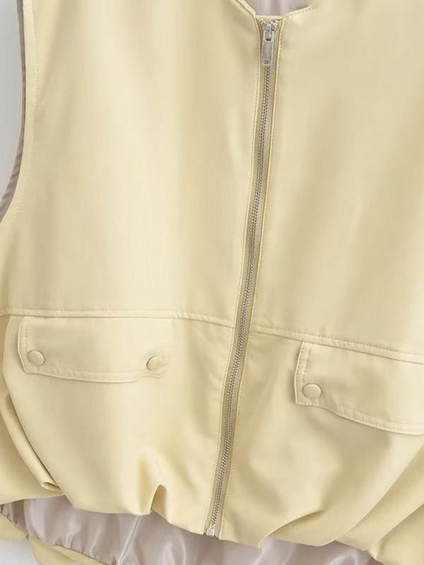 Dámska módna vesta bez rukávov s výstrihom do O-krku, voľné dámske tielko, ležérne voľné dámske základné vesty, streetwear