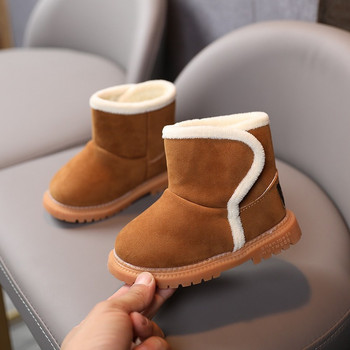 2023 Παιδικές χειμερινές μπότες για χιόνι Lambswool παπούτσια για κορίτσια Flat outdoor Bordered Suede Παιδικά αγόρια παιδικά σχολικά παπούτσια Μποτάκια G07023