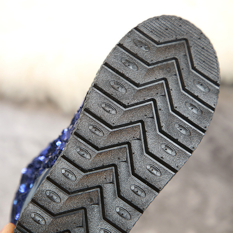 Patogūs vaikiški sniego batai mergaitėms, pūkuoti batai žiemai, sušildyti minkšti platforminiai batai vaikams Nauji „Bling“ vakarėlio batai F08011