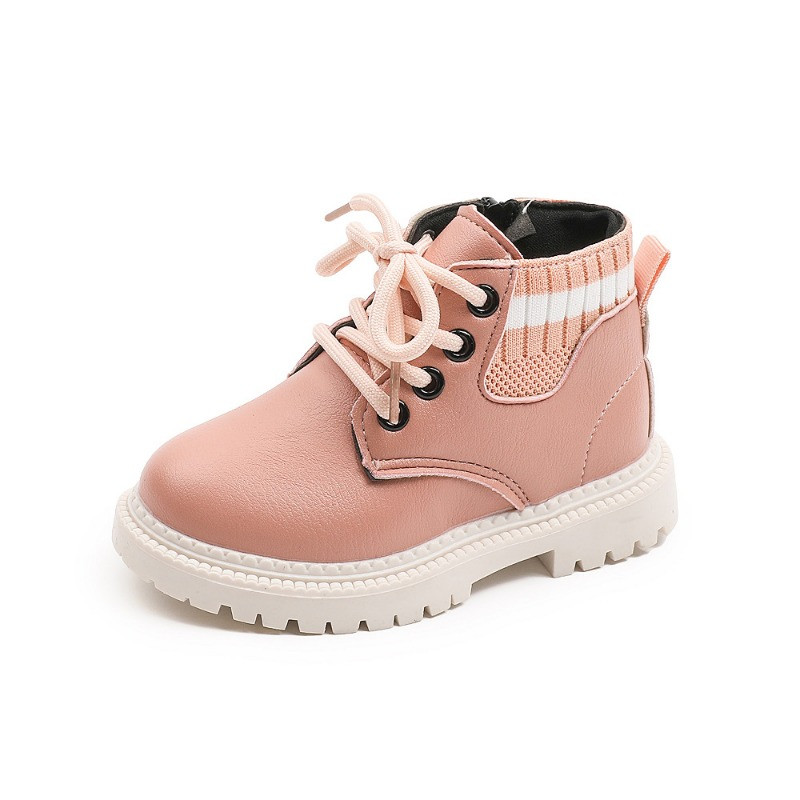 Jesen Zima Dječje čizme Trendy čizme za malu djecu Dječje cipele Lakirana koža za djevojčice Veličina 21-30 Chelsea čizme s ružičastim prugama za djevojčice G09134