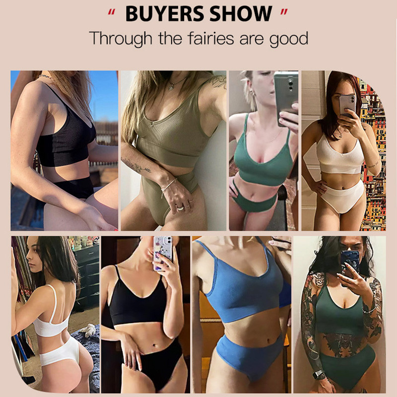 Prancūziškas apatinio trikotažo komplektas be nugarų, moteriškas Sexy G-String, besiūlių apyrankių moteriškas apatinis trikotažas, minkštas, apkarpytas, treniruoklių salės sportinės liemenėlės rinkinys