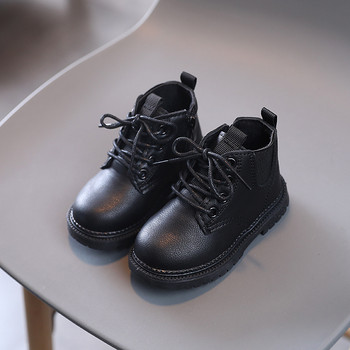 Κλασικές μαύρες μπεζ κοντές μπότες για παιδιά Άνοιξη φθινόπωρο παιδικά παπούτσια για κορίτσια Μπότες Chelsea με ίσιο τακούνι Lace Up Μπότες για αγόρια G06234