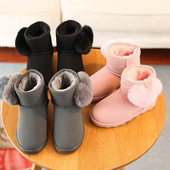 Slatke krznene čizme za snijeg za djevojčice u obliku srca Vodootporne zimske cipele s platformom za djevojčice Crne sive ružičaste dječje čizme za djevojčice E08098