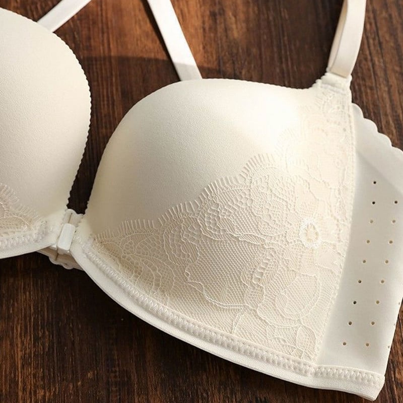 Sutien cu închidere în față Bralette fără spate Push Up Sutien pentru femei Lenjerie de corp cu spate deschis fără fir Lenjerie de nuntă pentru femei Sutiene invizibile