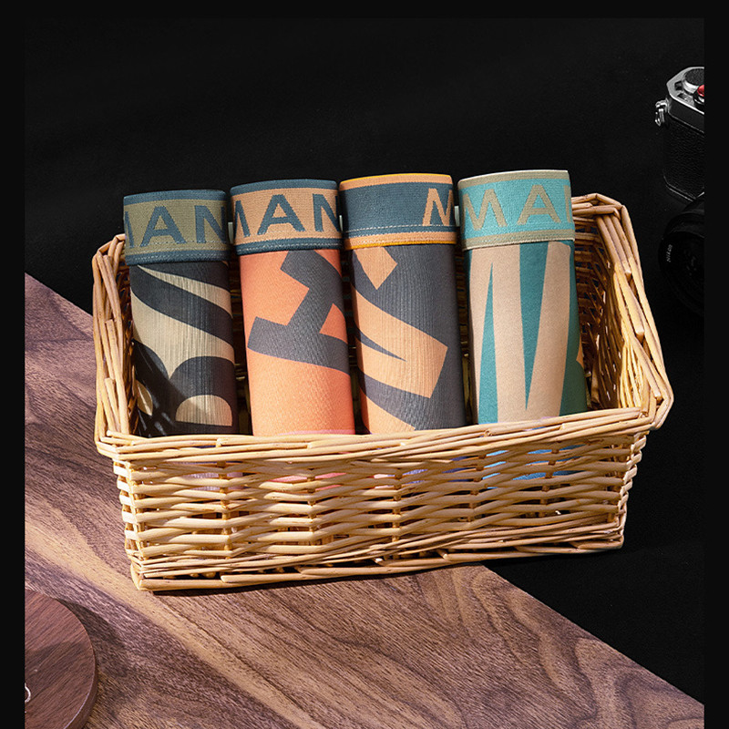 Chiloți bărbați de modă, fără sudură, cu litere imprimate, lenjerie de corp confortabilă, respirabilă pentru bărbați, boxer pentru bărbați de dimensiuni mari