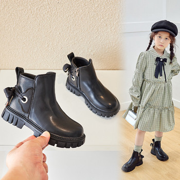 Μόδα Παιδικά Μπότες Πλατφόρμας με Πίσω λουρί Princess Girl Runway Show Short μπότες Cozy φθινοπωρινά χειμωνιάτικα παιδικά παπούτσια για κορίτσια G08066