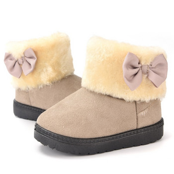 Κορίτσια Snow Boots Παιδικά μποτάκια Γλυκό επίπεδο τακούνι Χαριτωμένο χνουδωτό λεία γούνα Τριχωτό ζεστό χοντρό βαμβάκι Παιδικές χειμερινές μπότες Παπούτσια G09132