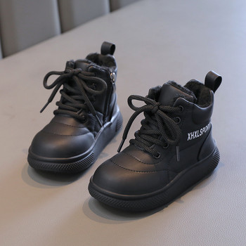 Σούπερ ζεστά βελούδινα γεμιστικά παπούτσια για παιδιά Αντιολισθητική χοντρή σόλα για αγόρια Μποτάκια χιονιού Πλατφόρμα Παπούτσια για κορίτσια Χειμερινά σχολικά παπούτσια G10061
