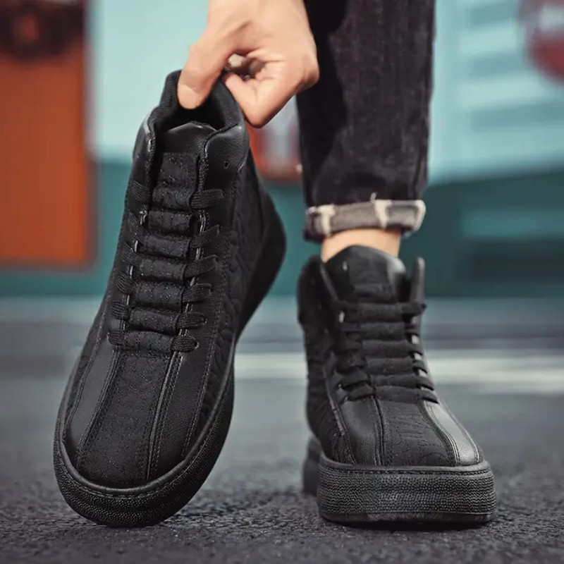 2023 Nové jesenné čierne pánske čižmy Nové módne pánske čižmy Teplé topánky pre mužov na platforme Tenis Masculino De Lona