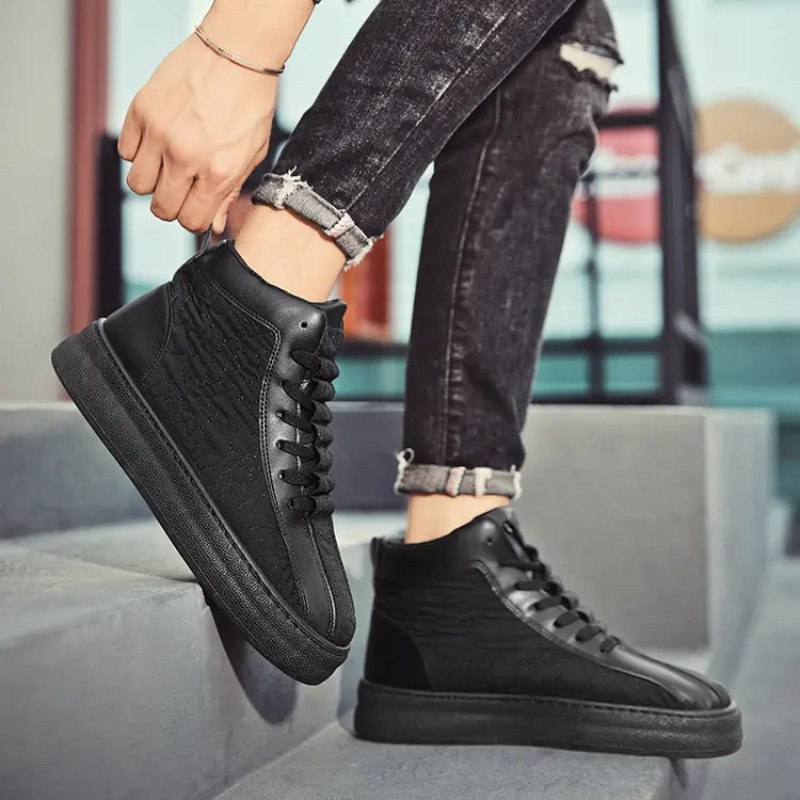 2023 Nové jesenné čierne pánske čižmy Nové módne pánske čižmy Teplé topánky pre mužov na platforme Tenis Masculino De Lona