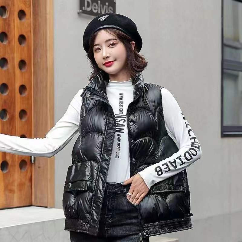 2023 Nová bavlnená vesta pre ženy, jeseň/zima, voľná tenká vesta so stojacím golierom, módna vesta bez rukávov, dámske topy