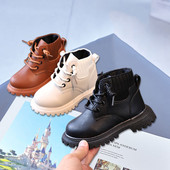 Copii Pantofi ocazional Toamna Iarna Cizme de zapada Pantofi baieti Moda Piele Moale Antiderapante Cizme Fete Pantofi sport pentru alergare G07041