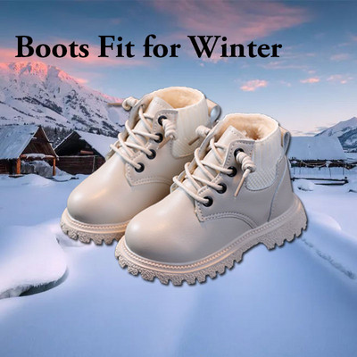 Copii Pantofi ocazional Toamna Iarna Cizme de zapada Pantofi baieti Moda Piele Moale Antiderapante Cizme Fete Pantofi sport pentru alergare G07041